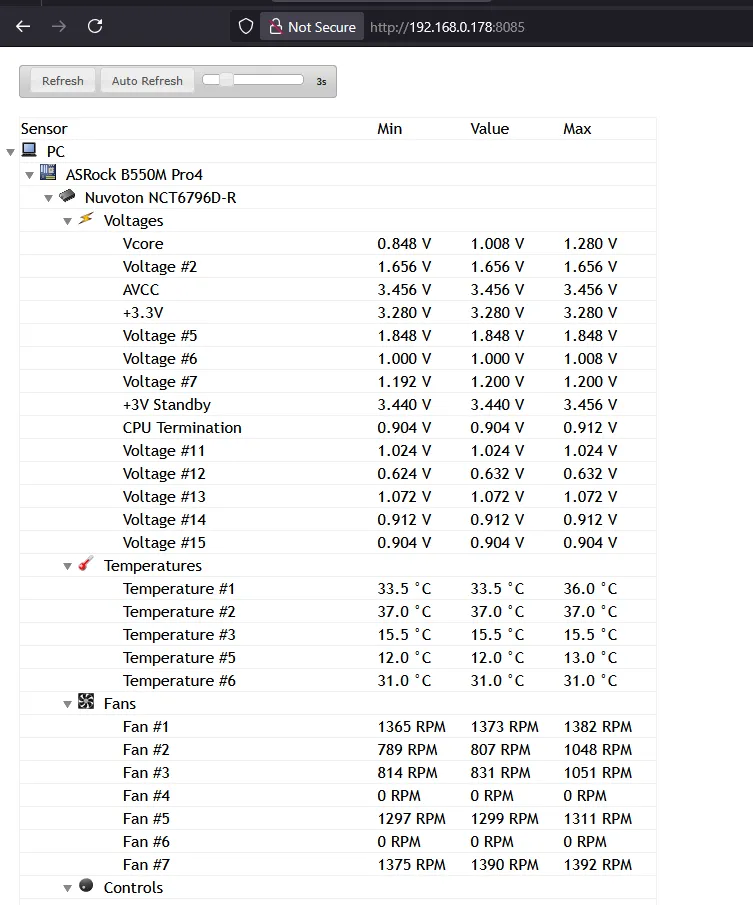 libre hardware monitor web ui
